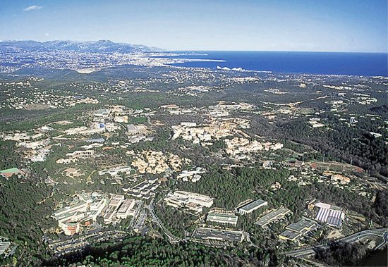 Vue aérienne de Sophia Antipolis