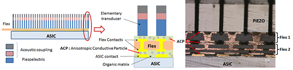 diagram and illustration of a transducer assembly matrix 