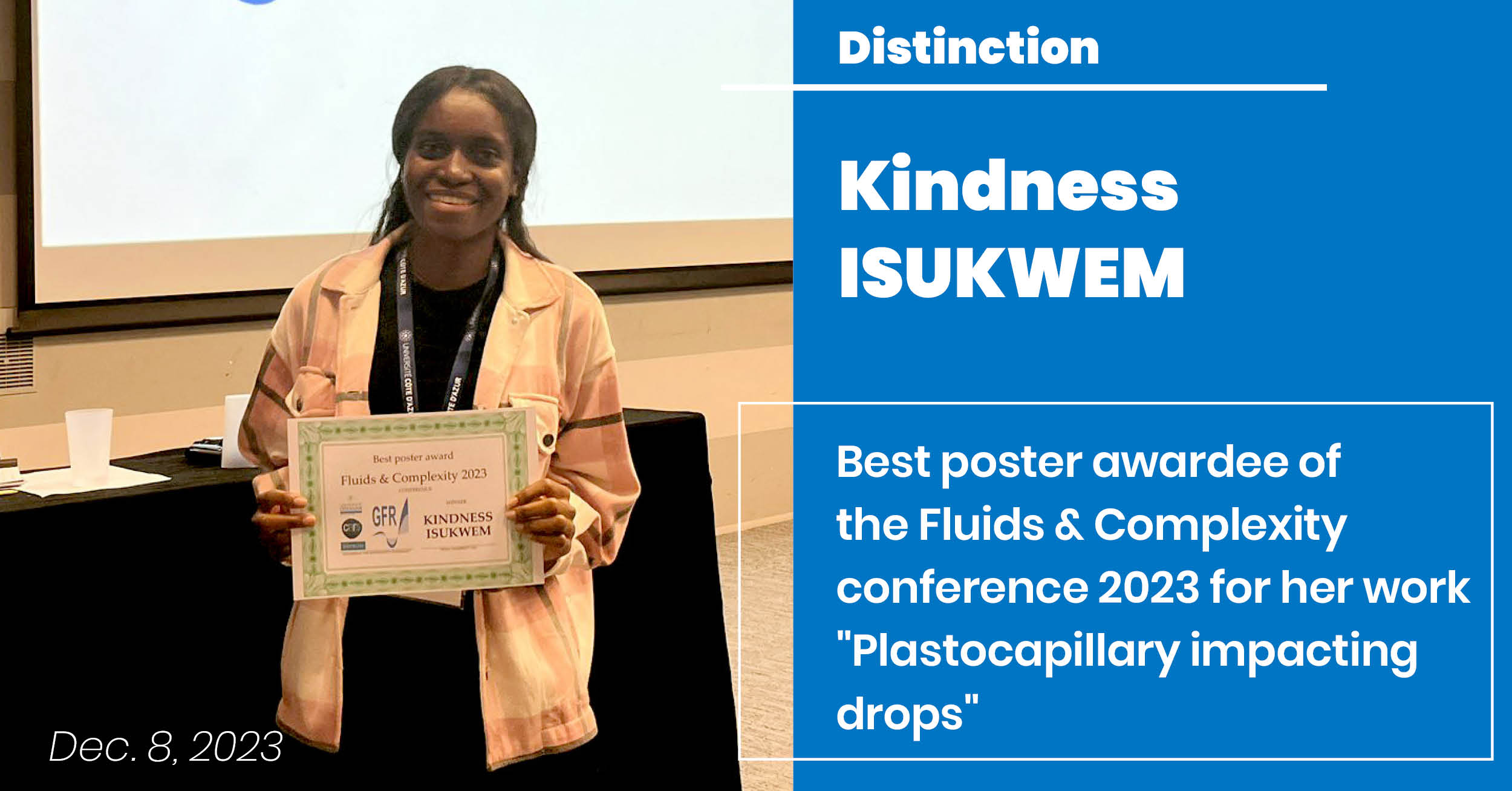 Poster award for Kindness Isukwem